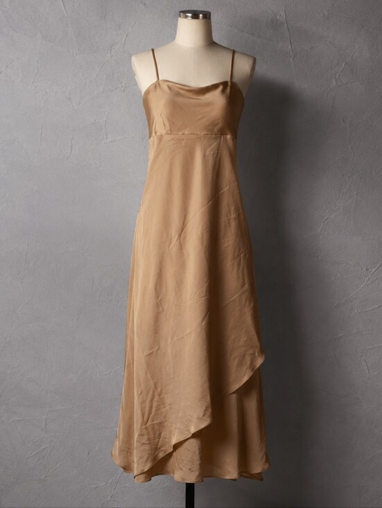 Alfred Angelo Dresses & Skirts - Alfred Angelo Harvest Gold High Low Chiffon Bridesmaid Dress Formal Evening Gown